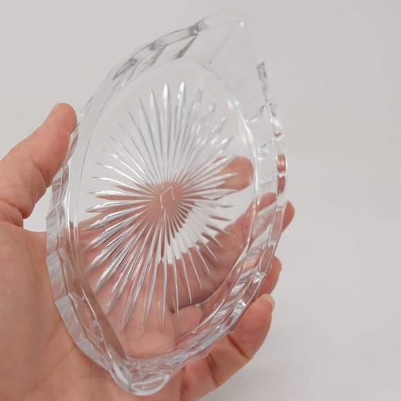 Vintage USA Heisey Glass Starburst Oval Relish Dish Clear Handle Diamond H - Picture 8 of 15